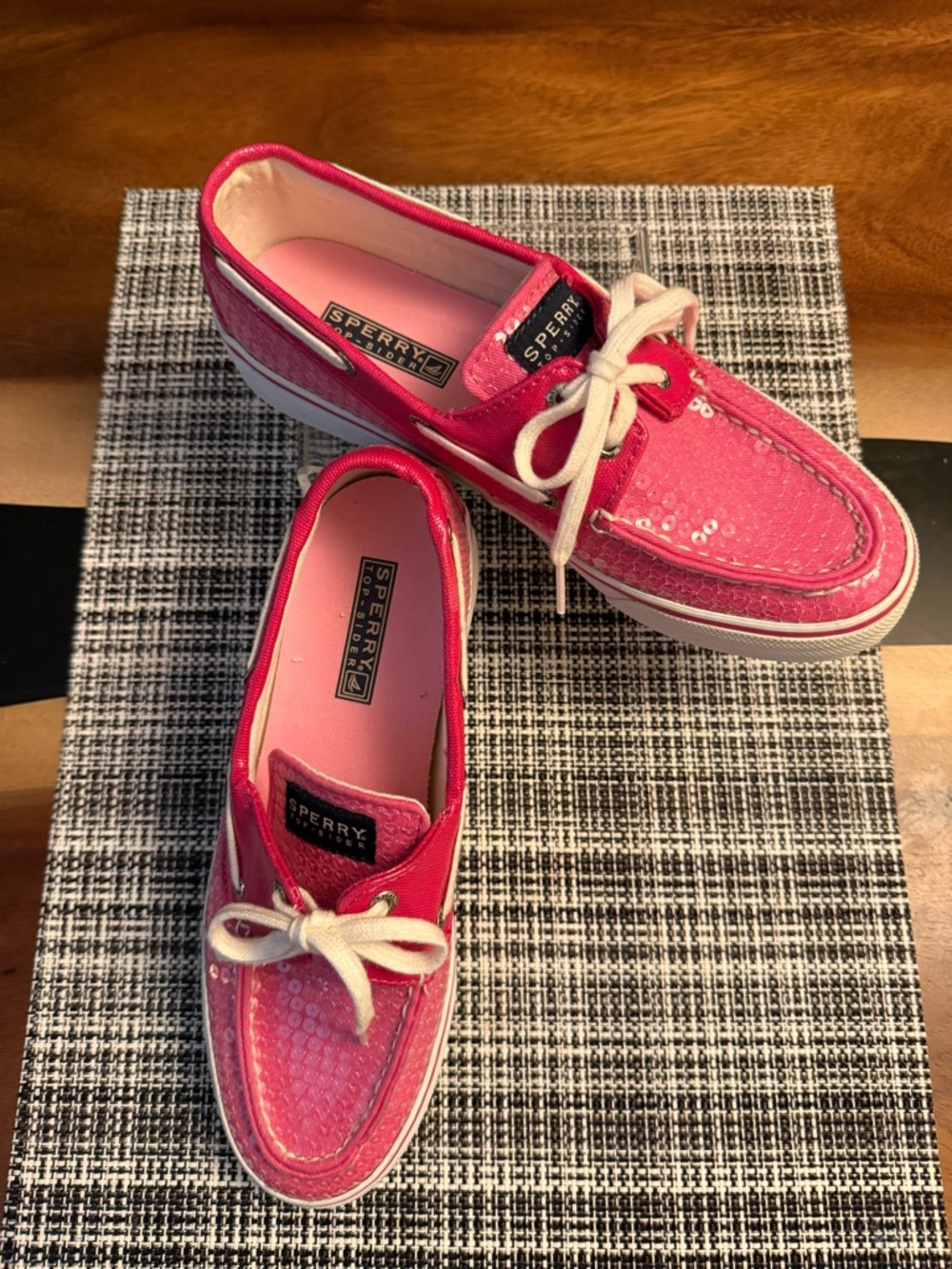Sperry Top-Sider 💖 Pink Sparkle Boat Shoes Size 7.5 Nautical Chic - Picture 4 of 7